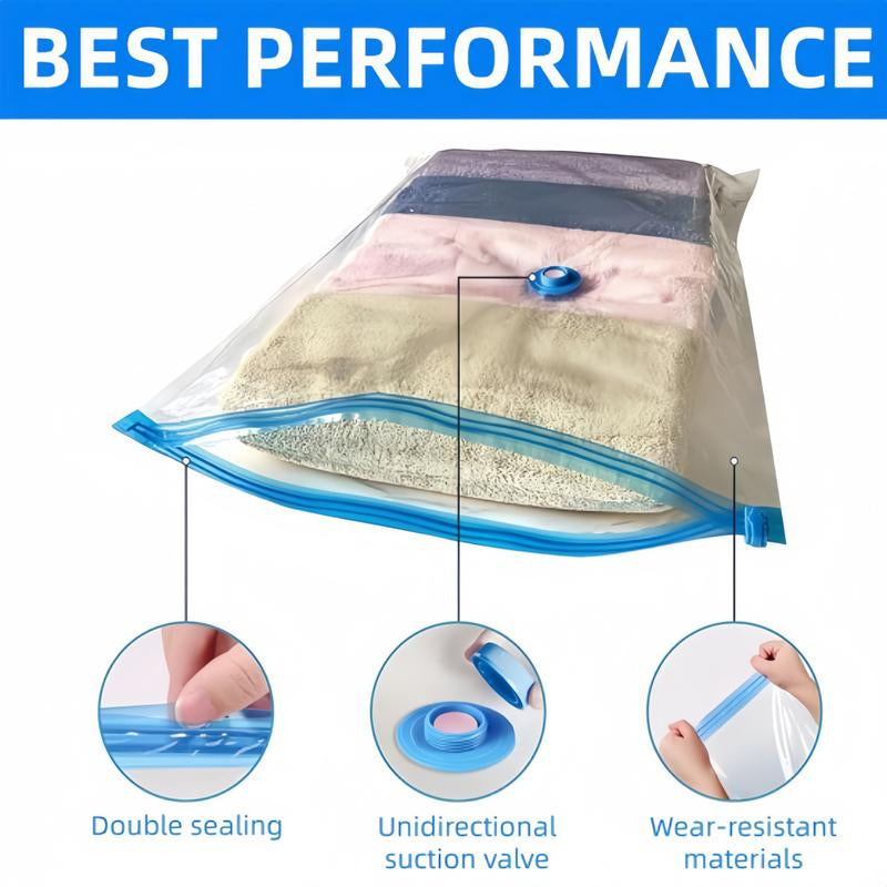 Vacuum Storage Bags (12 Jumbo Pack) Space Saver Bags with 1 Electric Air Pump Vacuum Seal Bags Compression Bags for Clothes Blanket Duvets Pillows Comforters Travel Moving