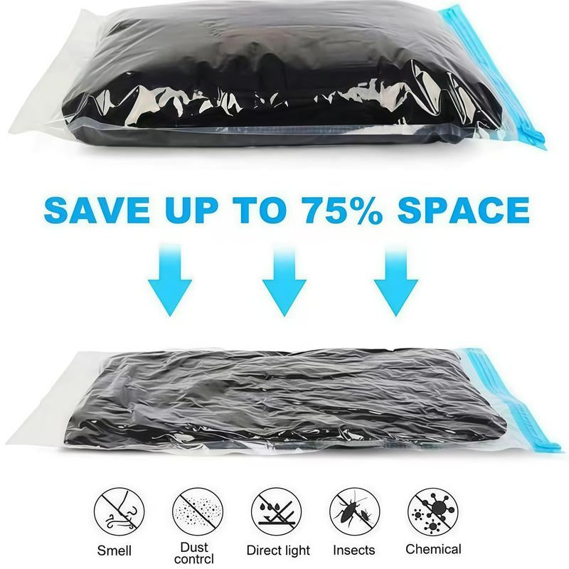 Vacuum Storage Bags (12 Jumbo Pack) Space Saver Bags with 1 Electric Air Pump Vacuum Seal Bags Compression Bags for Clothes Blanket Duvets Pillows Comforters Travel Moving