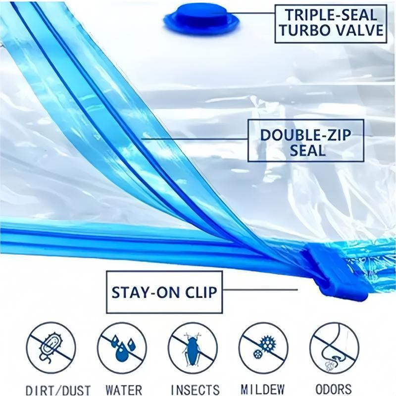 Vacuum Storage Bags (12 Jumbo Pack) Space Saver Bags with 1 Electric Air Pump Vacuum Seal Bags Compression Bags for Clothes Blanket Duvets Pillows Comforters Travel Moving