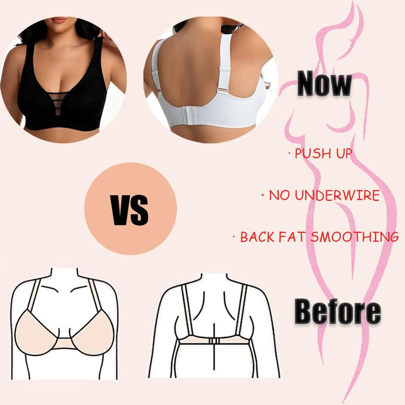 Plus Size Fashion Lingerie: Wireless Seamless Bra Full Coverage Comfortable Wireless Padded Bras Comfort Push-Up T-Shirt Bra for Everyday