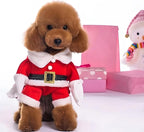 Pet Christmas Costumes Dog Suit with Cap Santa Claus Suit Dog Hoodies Cat Xmas Costumes (Red, S)
