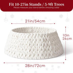28In Woven Christmas Tree Collar, Chunky Cotton Rope Weave Skirt Basket - Elegant Beige Tree Base Cover for 6Ft 7.5Ft 9Ft Artificial Trees - Holiday Decoration, Natural & Stable