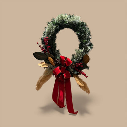 “Winter Magnolia &amp; Velvet Ribbon Elegance Wreath”