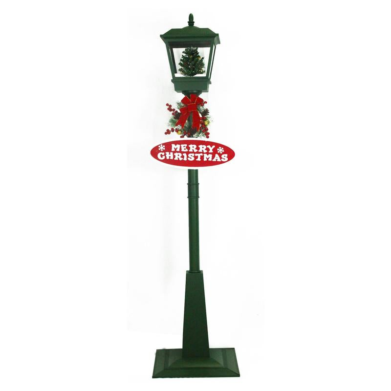 Fraser Hill Farm 71-In. Musical Snowy Christmasstreet Lamp