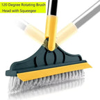 Floor Scrub Brush 2 in 1 Cleaning Brush Long Handle Removable Wiper Magic Broom Brush Squeegee Tile Kitchen Cleaning Tools