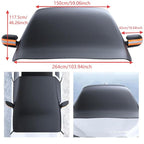 Car Windshield Cover against Frost Ice and Snow, Magnetic Windscreen Protector with Side Mirror Covers, All-Season Front Window Guard, Easy Install Storage, Black & Orange