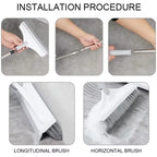 Floor Scrub Brush 2 in 1 Cleaning Brush Long Handle Removable Wiper Magic Broom Brush Squeegee Tile Kitchen Cleaning Tools