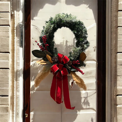 “Winter Magnolia &amp; Velvet Ribbon Elegance Wreath”
