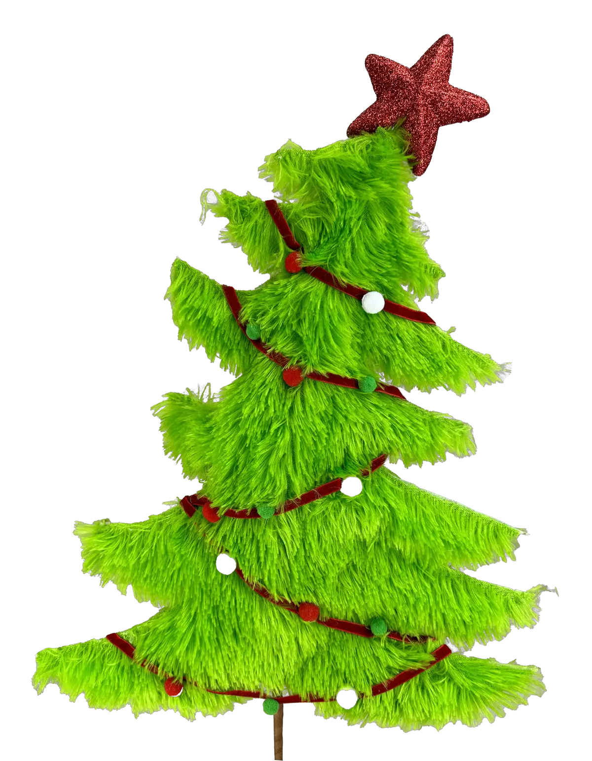 27" Lime Green Furry Christmas Tree