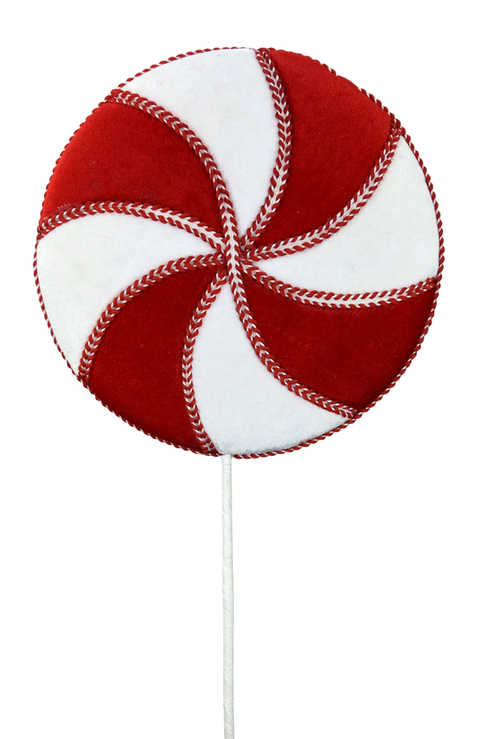 29" Red and White Lollipop Pick (10.5" Diameter)