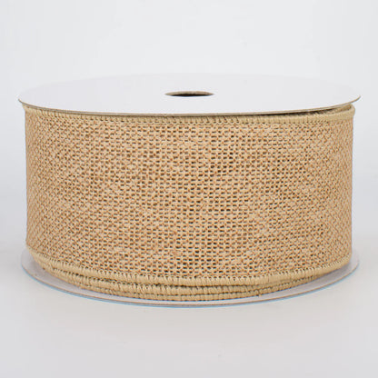 2.5" Faux Burlap Ribbon: Natural (10 Yards)