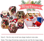 Pet Christmas Costumes Dog Suit with Cap Santa Claus Suit Dog Hoodies Cat Xmas Costumes (Red, S)