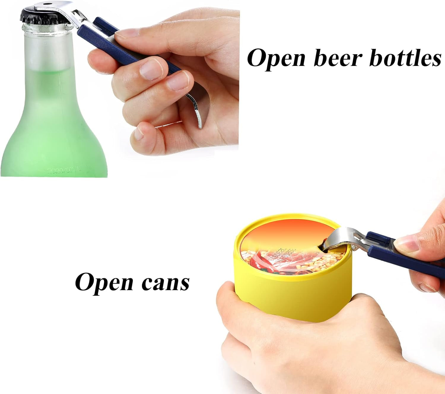 3 Pieces Magnetic Bottle Openers Can Opener Classic Beer Opener Stainless Steel Small Bottle Opener Can Tapper with Magnet for Camping and Traveling