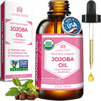 Jojoba Oil Organic, Pure Cold Pressed Natural Unrefined Moisturizer for Skin Hair and Nails 4 Oz