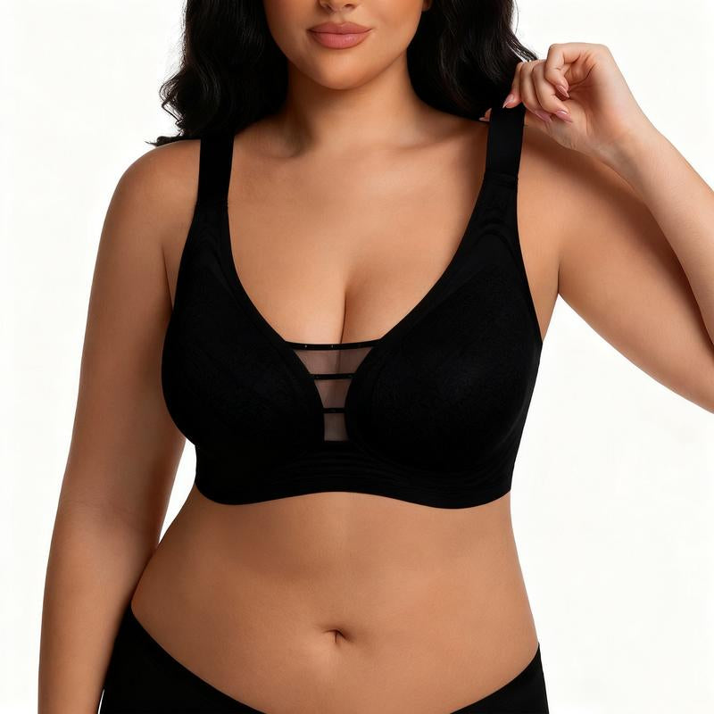 Plus Size Fashion Lingerie: Wireless Seamless Bra Full Coverage Comfortable Wireless Padded Bras Comfort Push-Up T-Shirt Bra for Everyday