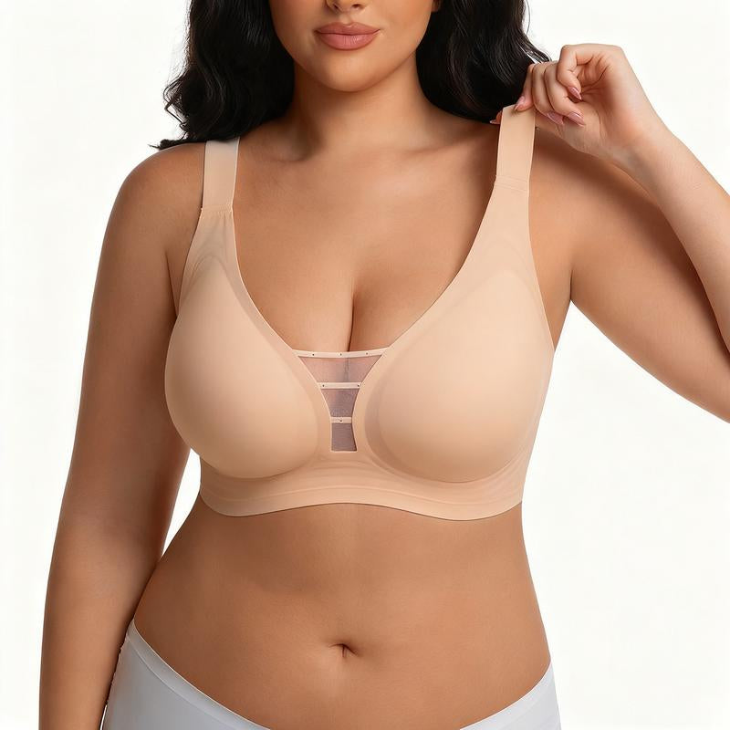 Plus Size Fashion Lingerie: Wireless Seamless Bra Full Coverage Comfortable Wireless Padded Bras Comfort Push-Up T-Shirt Bra for Everyday