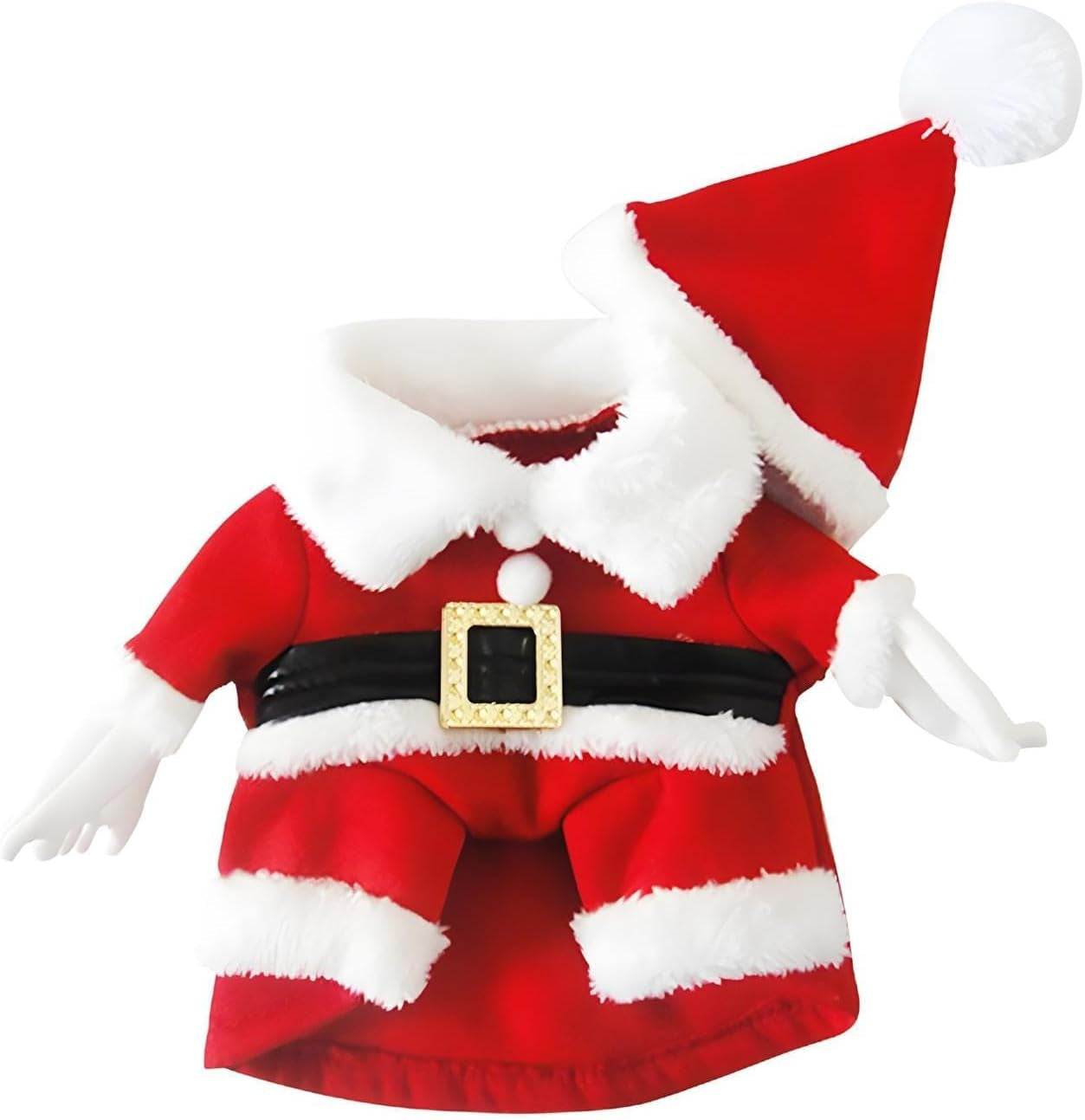 Pet Christmas Costumes Dog Suit with Cap Santa Claus Suit Dog Hoodies Cat Xmas Costumes (Red, S)