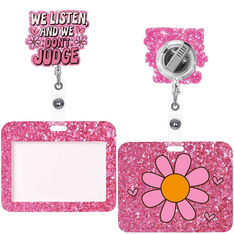 ID Badge Reel Holder Funny Retractable Badge Reel Horizontal Badge Holder with Alligator Clip for Doctor Nurse Teacher Student Office Worker Volunteer Hospital Healthcare Accessories, Christmas Gift