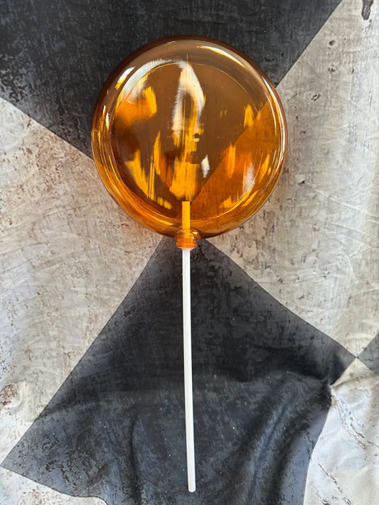 8" (200mm) Orange Lollipop with Stick