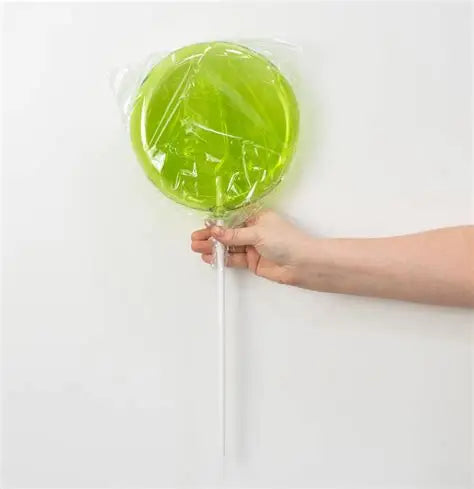 8" (200mm) Lime Green Lollipop with Stick
