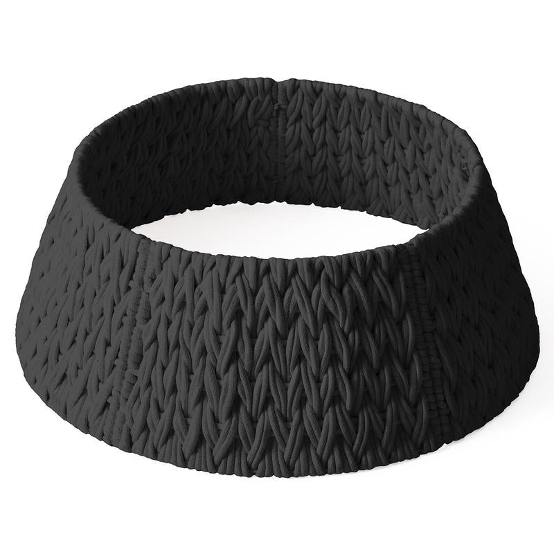 28In Woven Christmas Tree Collar, Chunky Cotton Rope Weave Skirt Basket - Elegant Beige Tree Base Cover for 6Ft 7.5Ft 9Ft Artificial Trees - Holiday Decoration, Natural & Stable