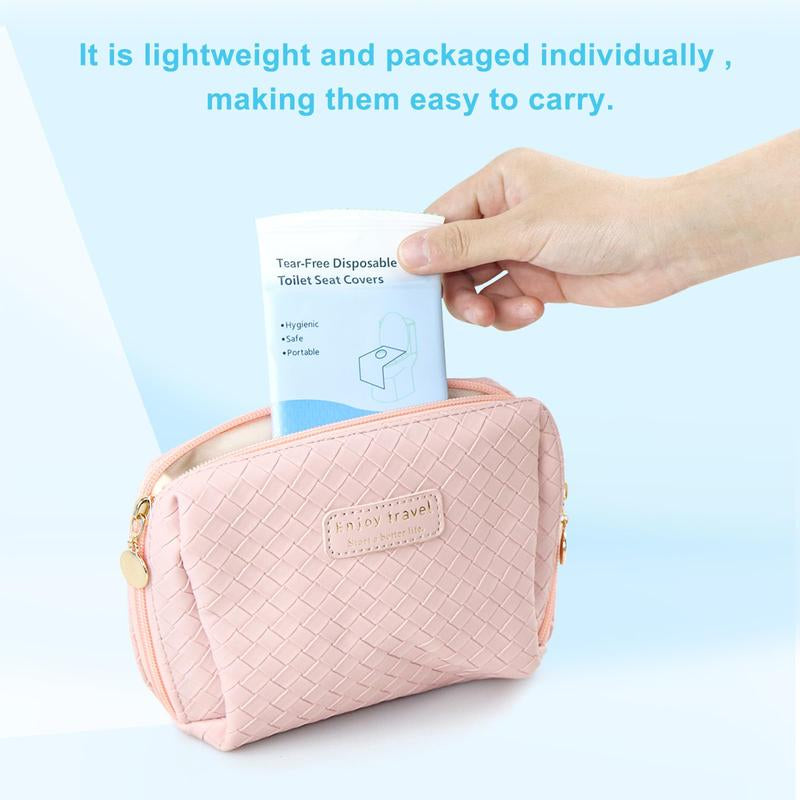 10 Packs Tear-Free Toilet Seat Covers Disposable for Adults and Kids, 16X24 Inch Waterproof Non-Slip Disposable Toilet Seat Cover for Travel, Public Toilet, Outdoors (Individual Package)