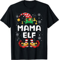 Mama Elf Women Matching Xmas Funny Family Christmas T-Shirt