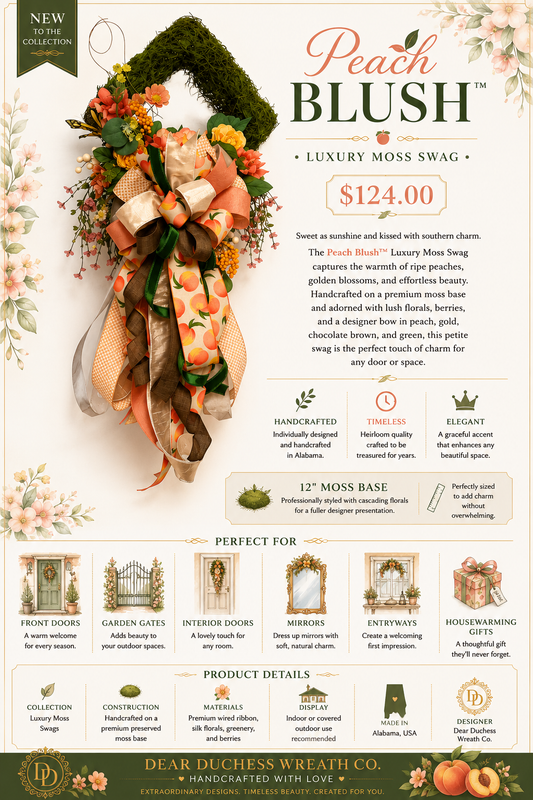 Peach, Please! — Moss Diamond Wreath