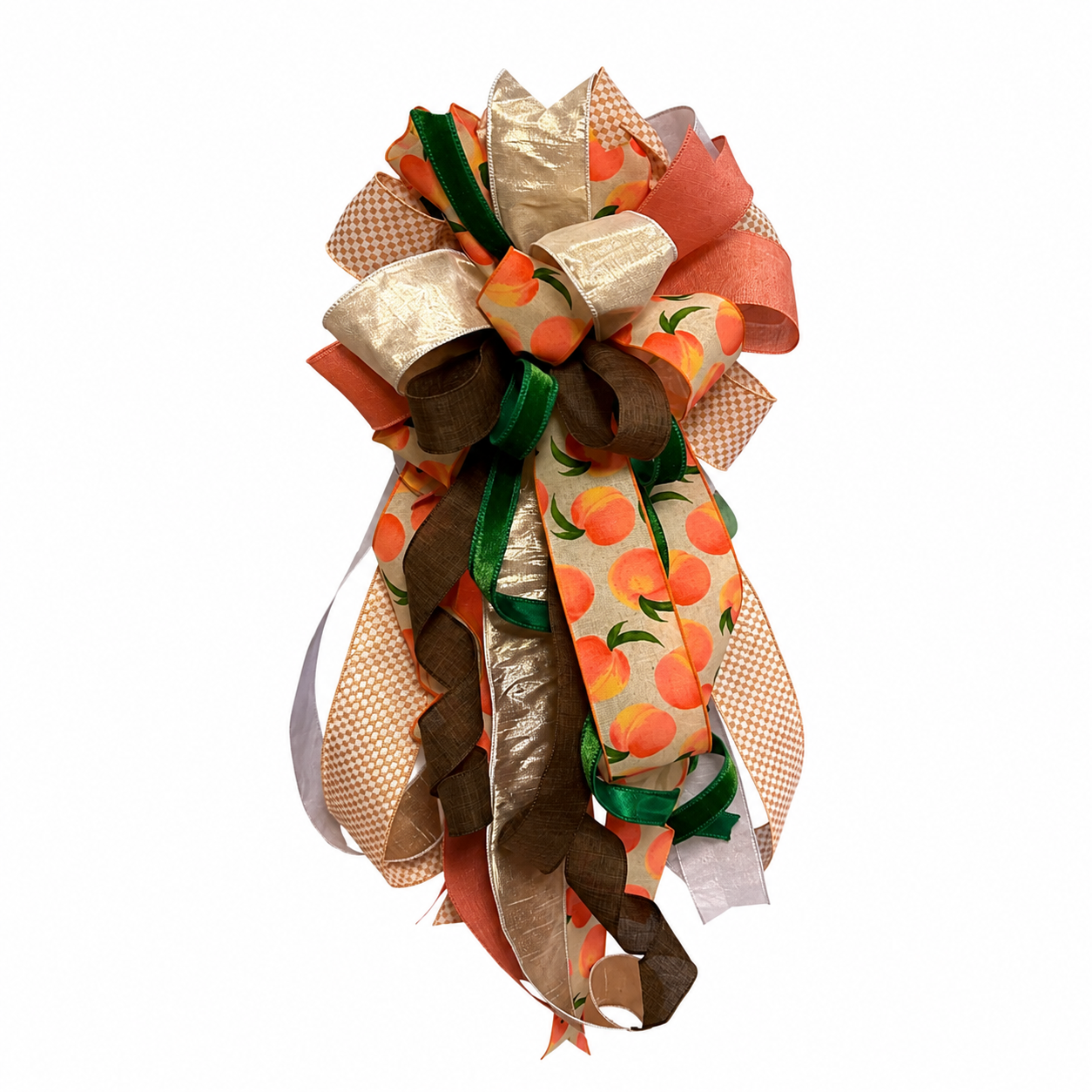 Peachy Perfect luxury hand-tied bow on white background