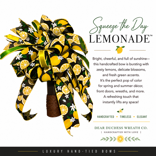 Midnight Lemon Grove Hand-Tied Bow
