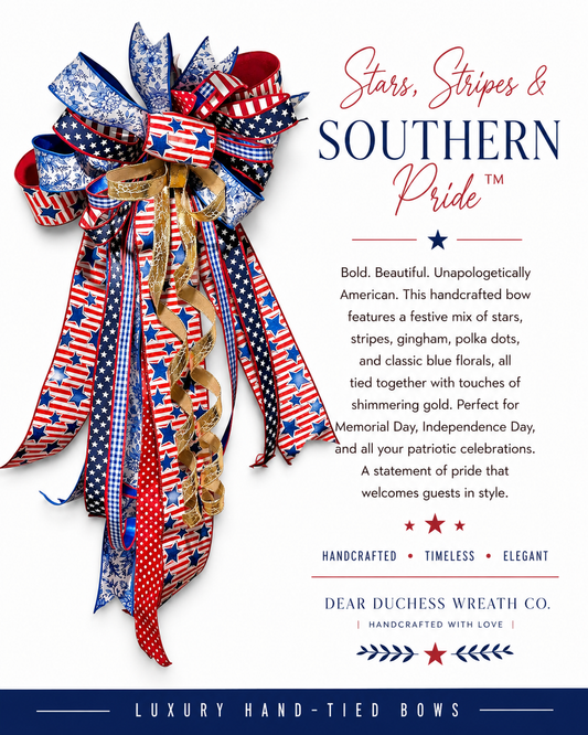 Patriotic Stars & Stripes Luxury Hand-Tied Bow
