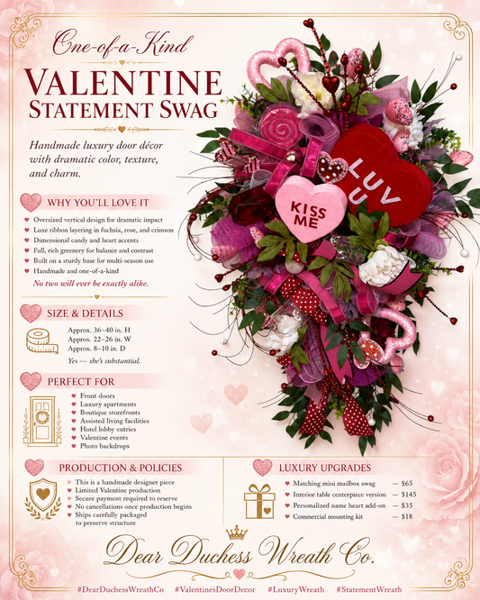 The “Kiss Me, Luv” Luxe Valentine Statement Wreath™