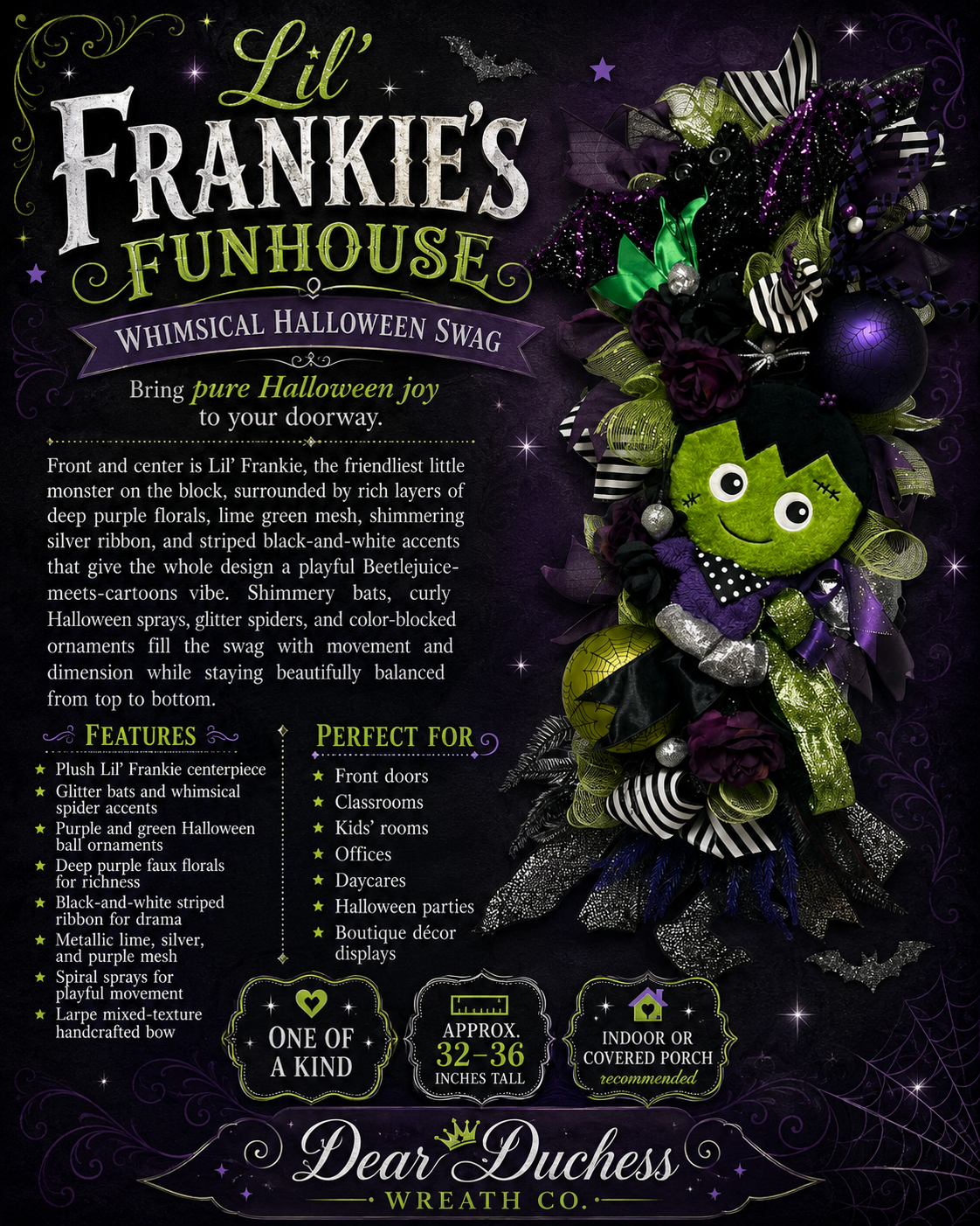 Lil’ Frankie’s Funhouse Halloween Swag” (Whimsical • Bright • Kid-Friendly Spooky Decor)
