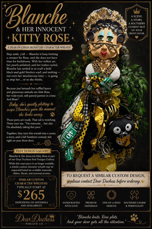 Blanche & Her Innocent Kitty Rose – The Steelers Scarf Edition
