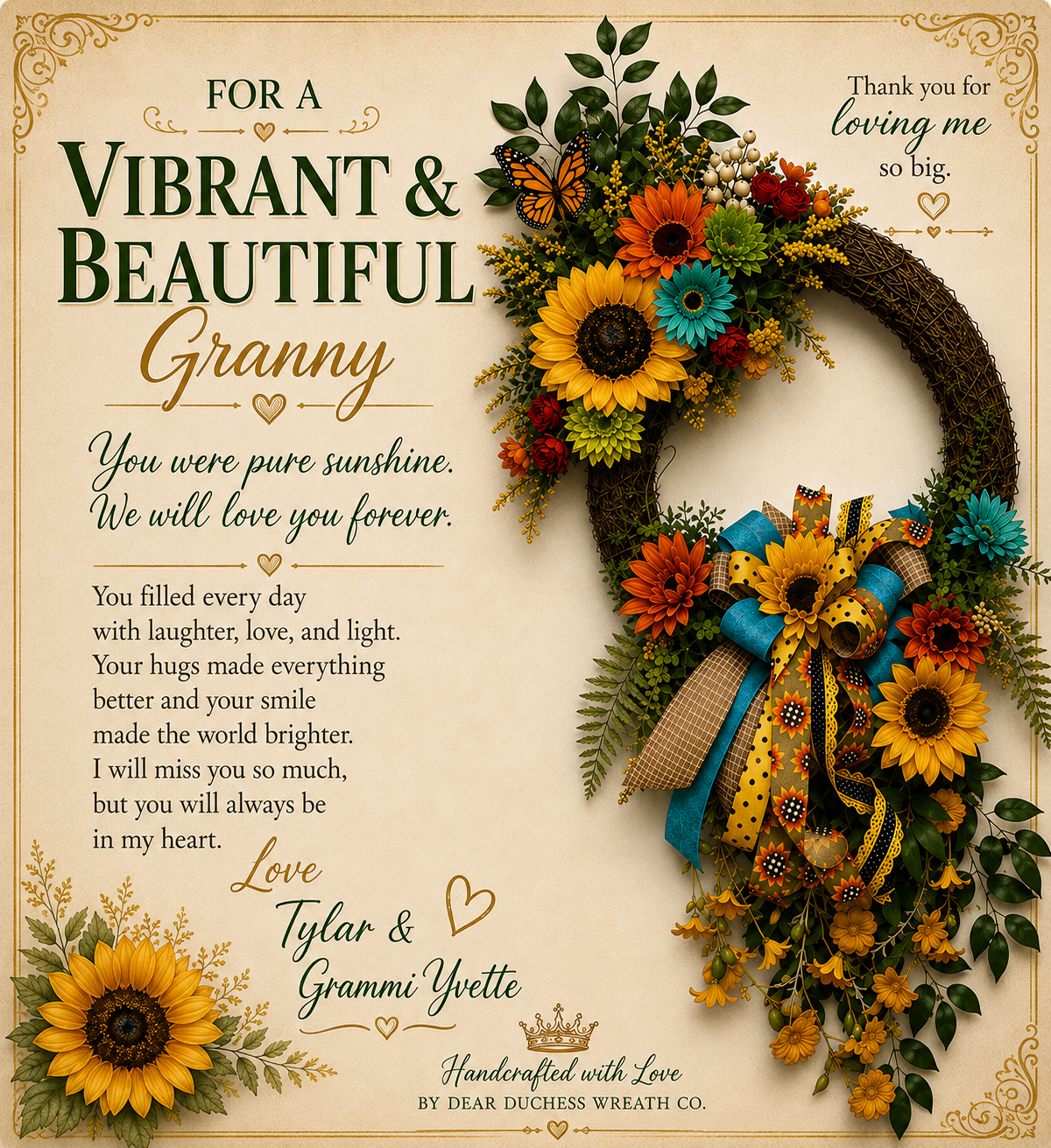 🌻 A Tribute of Sunshine™ Sympathy Wreath