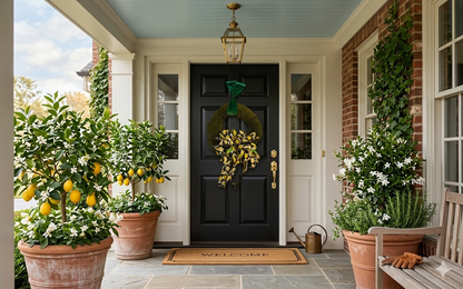 Midnight Lemon Grove Hand-Tied Bow