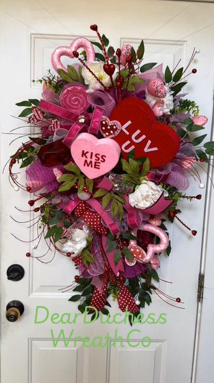 The “Kiss Me, Luv” Luxe Valentine Statement Wreath™