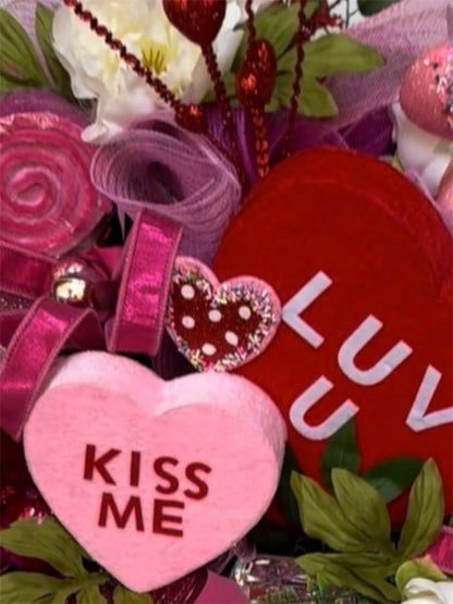 The “Kiss Me, Luv” Luxe Valentine Statement Wreath™