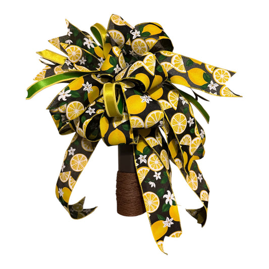Midnight Lemon Grove Hand-Tied Bow