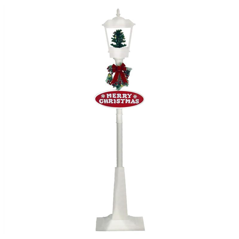Fraser Hill Farm 71-In. Musical Snowy Christmasstreet Lamp