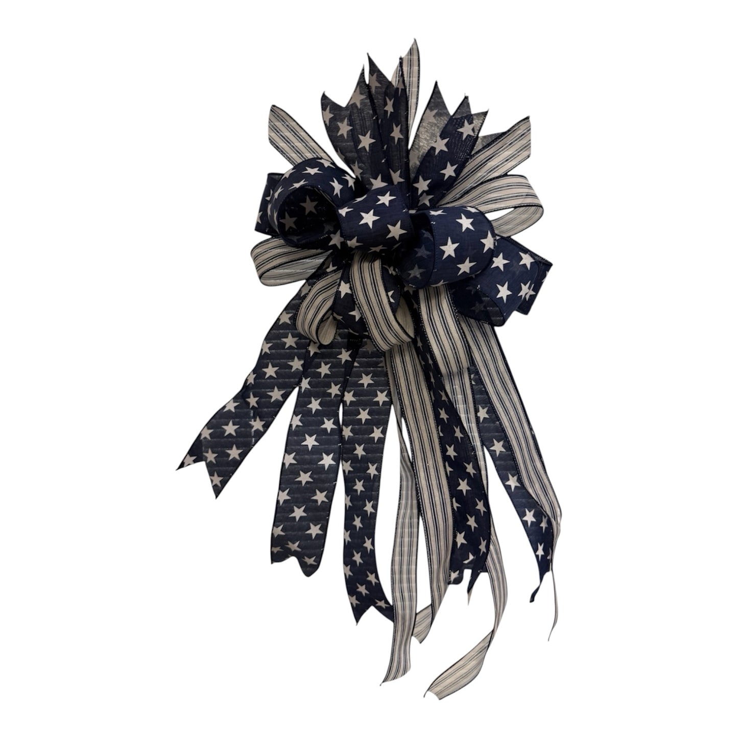 Americana in Blue Luxury Hand-Tied Bow - navy stars and stripes handcrafted bow