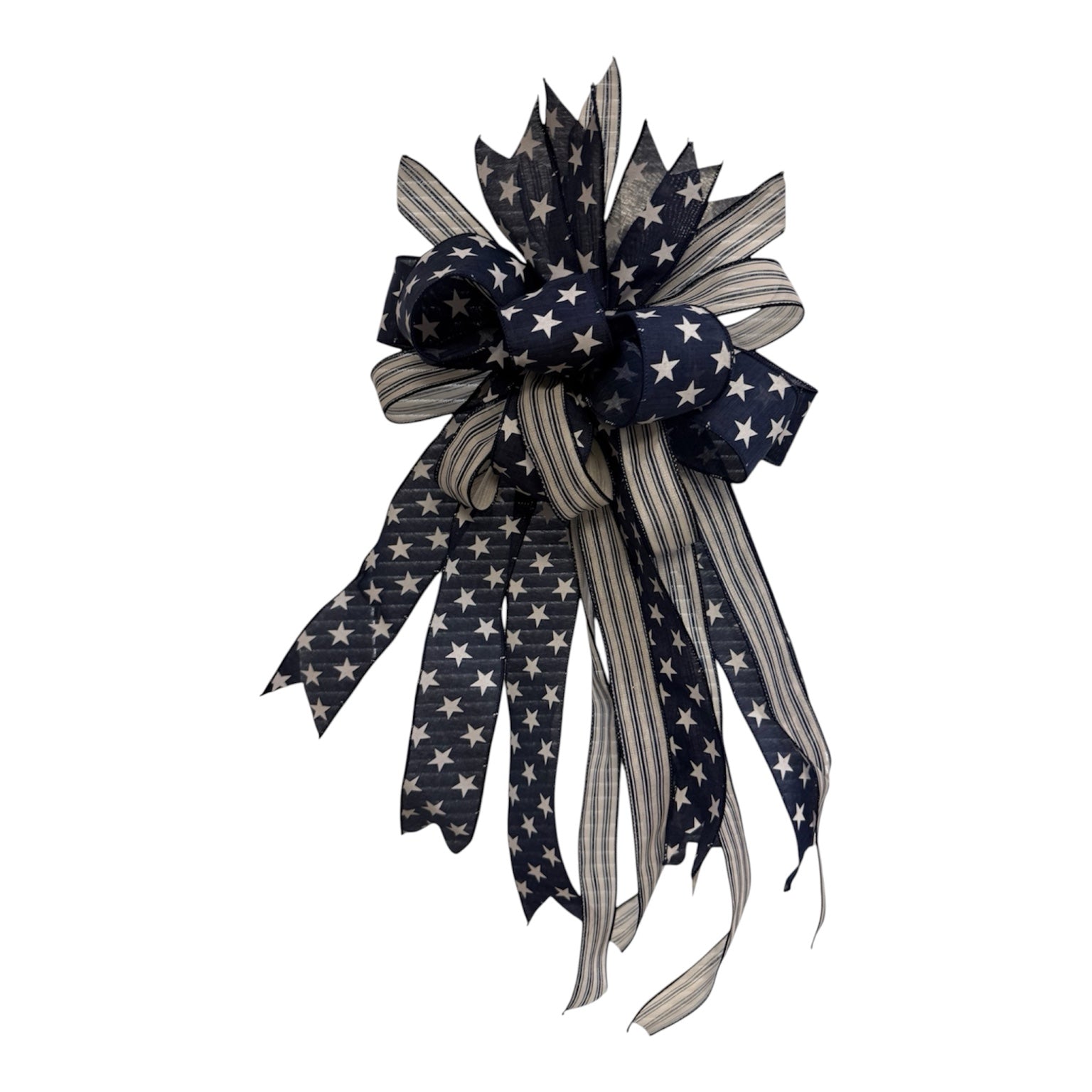 Americana in Blue Luxury Hand-Tied Bow - navy stars and stripes handcrafted bow