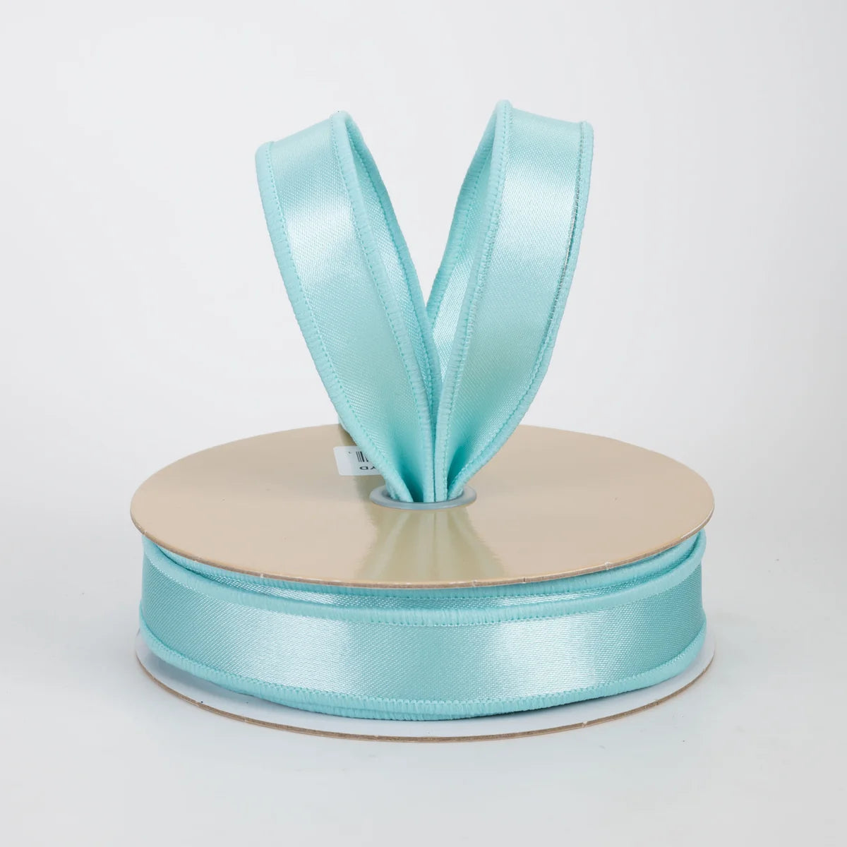 7/8" Double Sided Fused Satin Ribbon: Aqua Blue (10 Yards)
