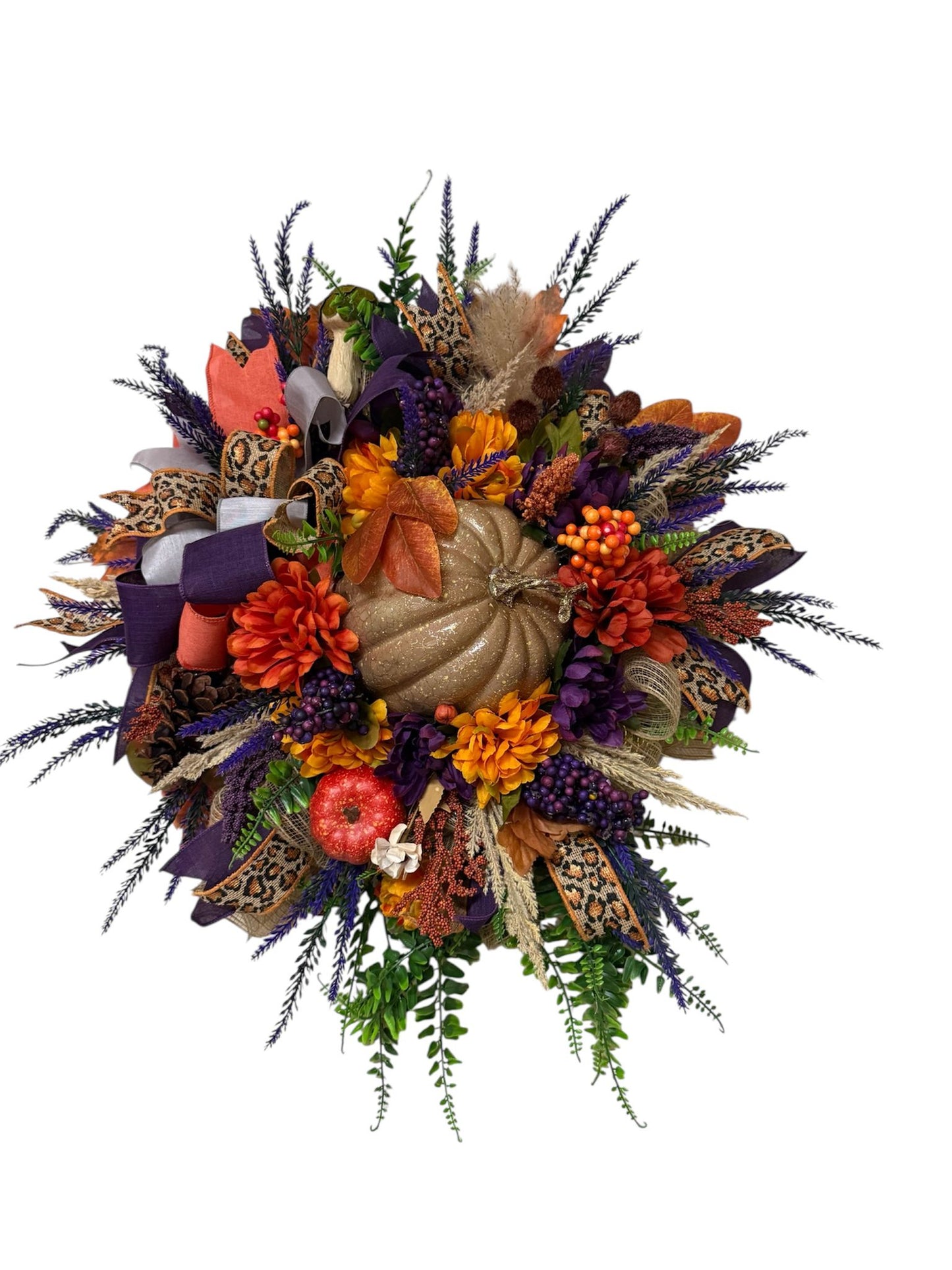 Wild Harvest Glam Pumpkin Wreath   (Fall Luxe Collection)
