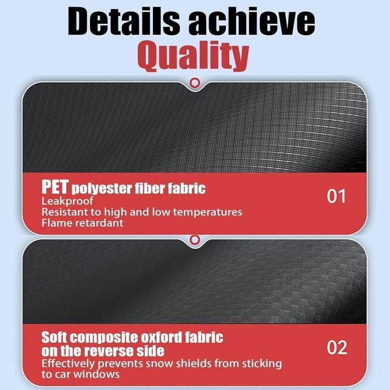 Car Windshield Cover against Frost Ice and Snow, Magnetic Windscreen Protector with Side Mirror Covers, All-Season Front Window Guard, Easy Install Storage, Black & Orange