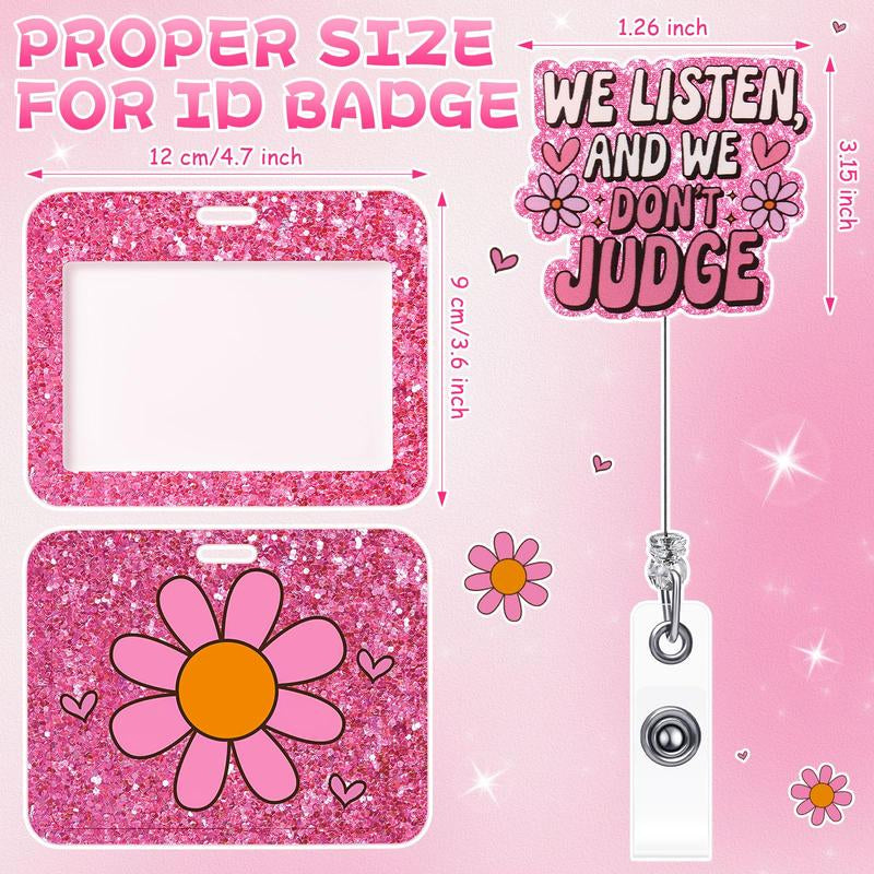 ID Badge Reel Holder Funny Retractable Badge Reel Horizontal Badge Holder with Alligator Clip for Doctor Nurse Teacher Student Office Worker Volunteer Hospital Healthcare Accessories, Christmas Gift