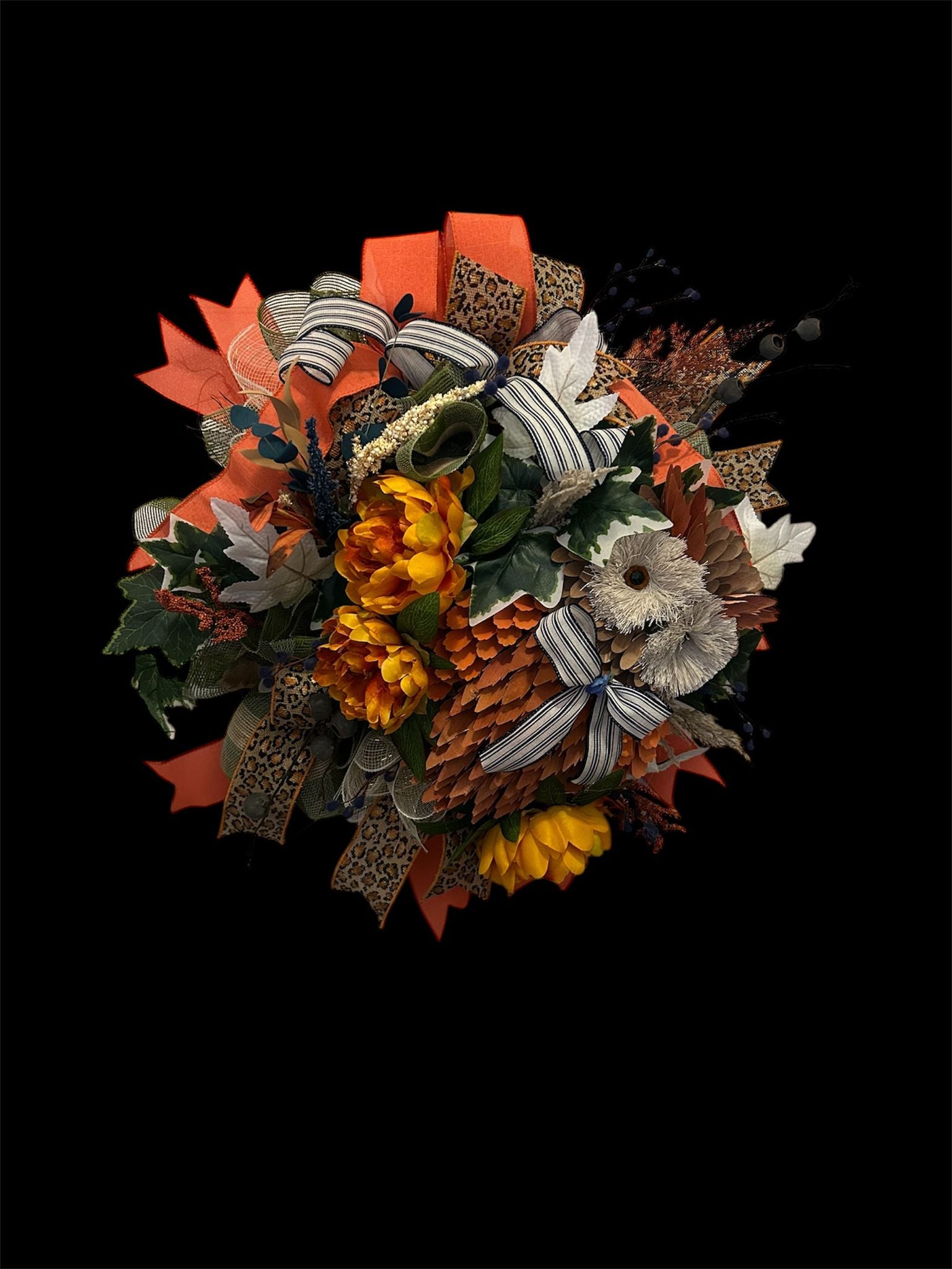 🦉✨Who Dat the Owl” — Luxe Autumn Harvest Wreath