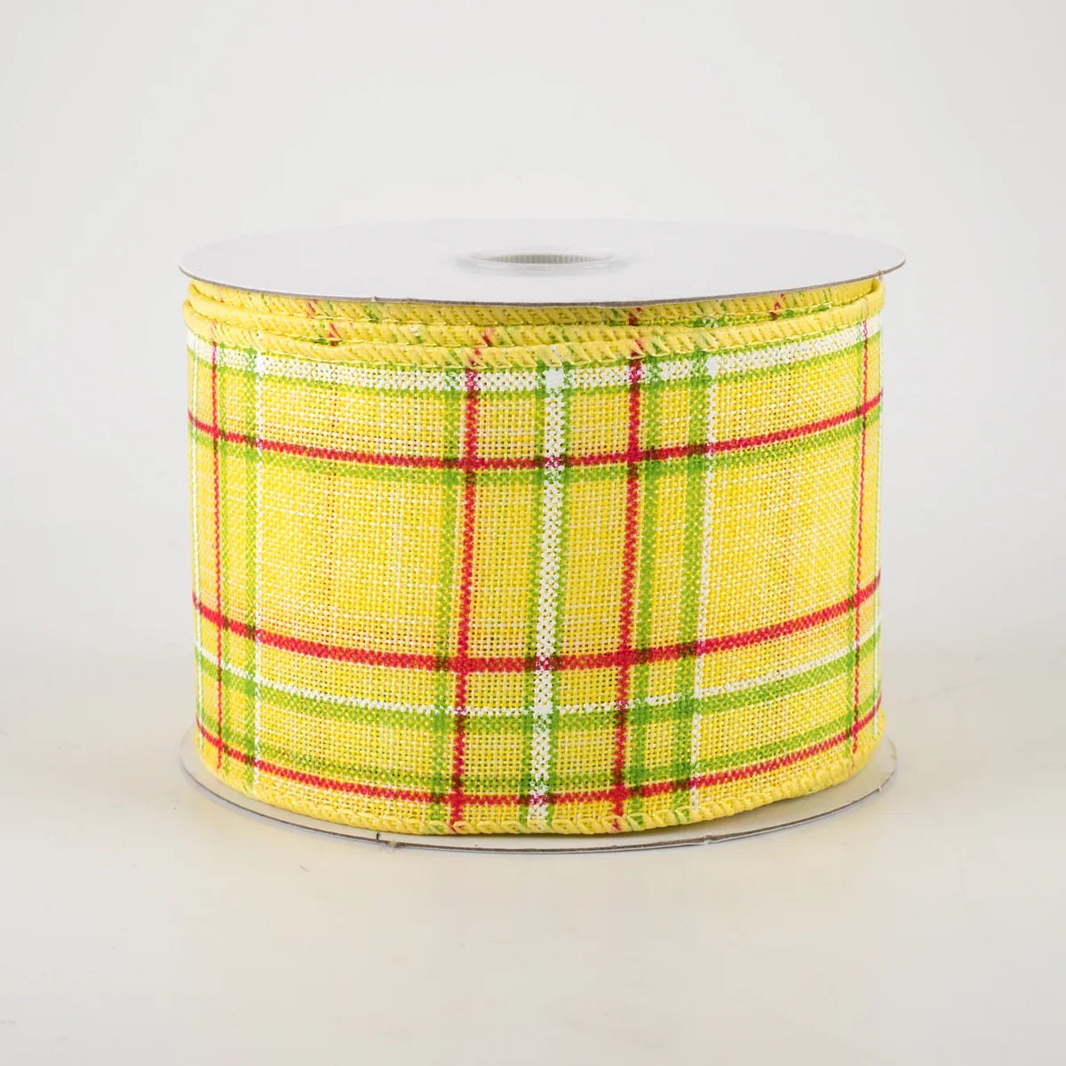 2.5" Cornelia Plaid Ribbon: Yellow, Lime, Fuchsia & White (10 Yards)