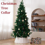 28In Woven Christmas Tree Collar, Chunky Cotton Rope Weave Skirt Basket - Elegant Beige Tree Base Cover for 6Ft 7.5Ft 9Ft Artificial Trees - Holiday Decoration, Natural & Stable