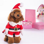 Pet Christmas Costumes Dog Suit with Cap Santa Claus Suit Dog Hoodies Cat Xmas Costumes (Red, S)